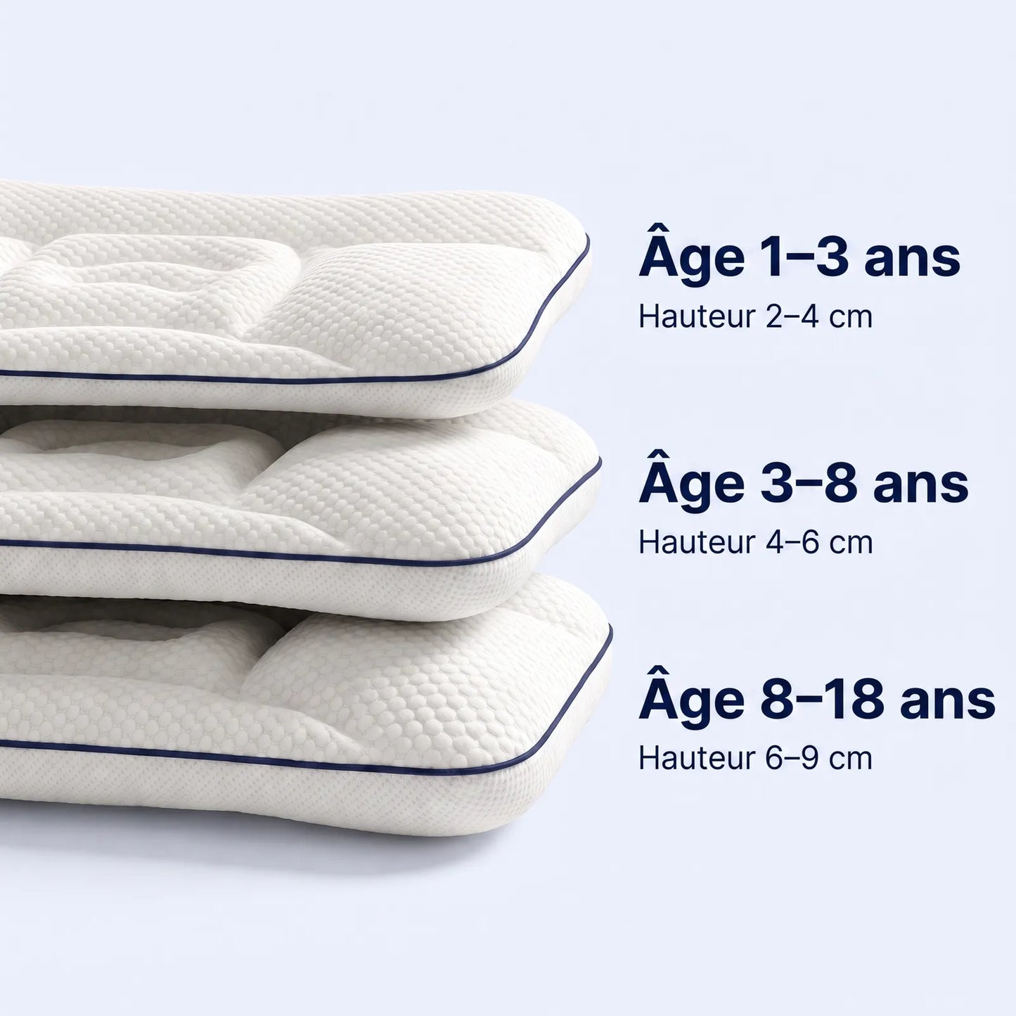 Trois hauteurs selon l age de l enfant