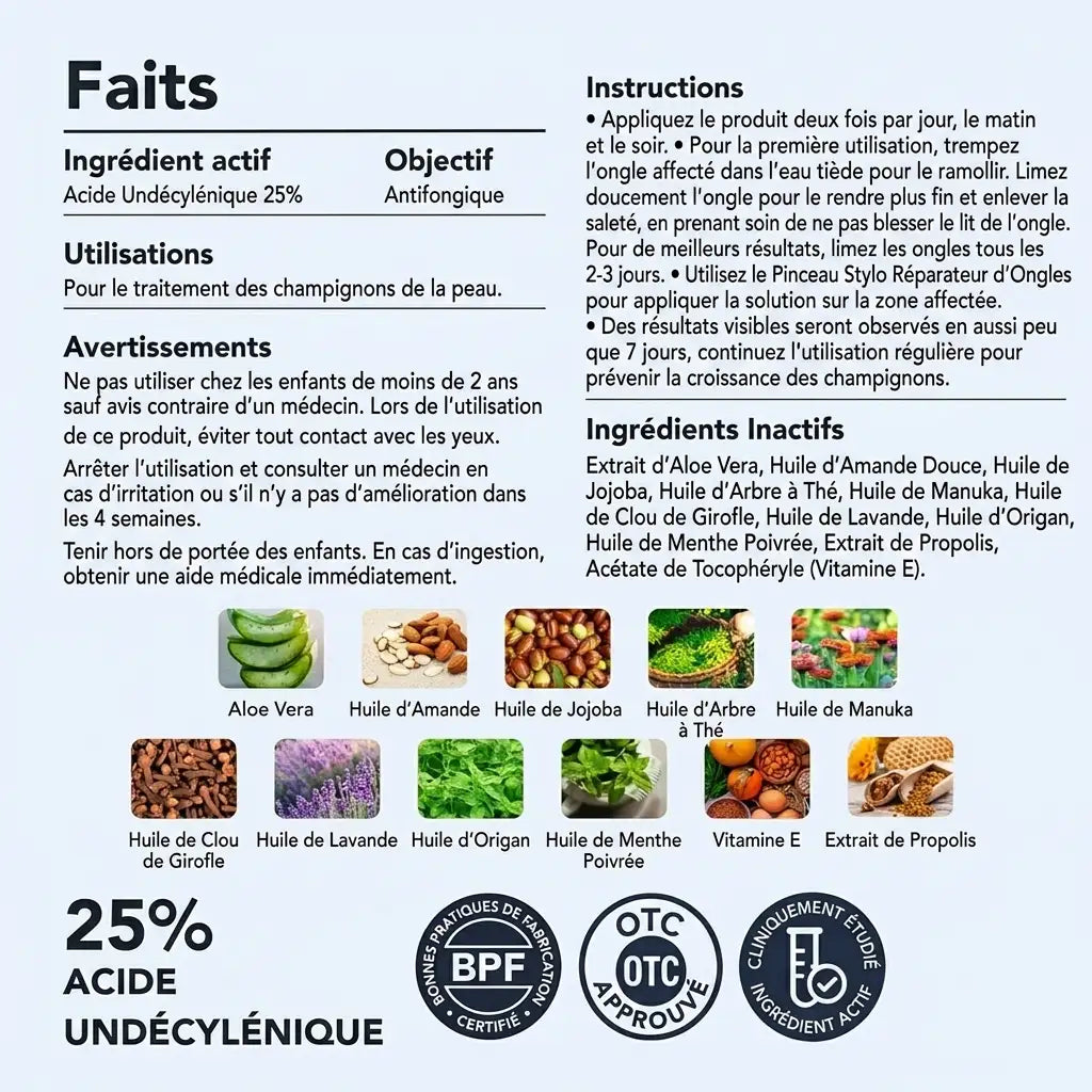 Éliminez les mycoses des ongles à la racine, et non pas seulement en surface.